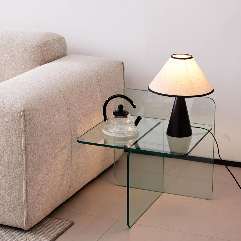 Table de chevet transparente - aucun assemblage requis, coffre-fort pour une utilisation quotidienne, bureau latéral, compact, élégant et fonctionnel