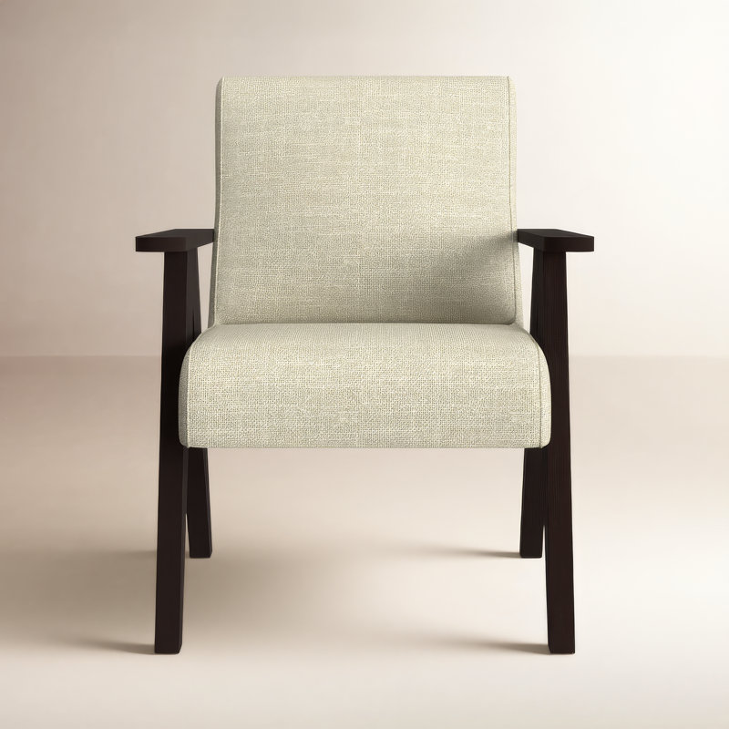Accent Chair, Ivory, Espresso
