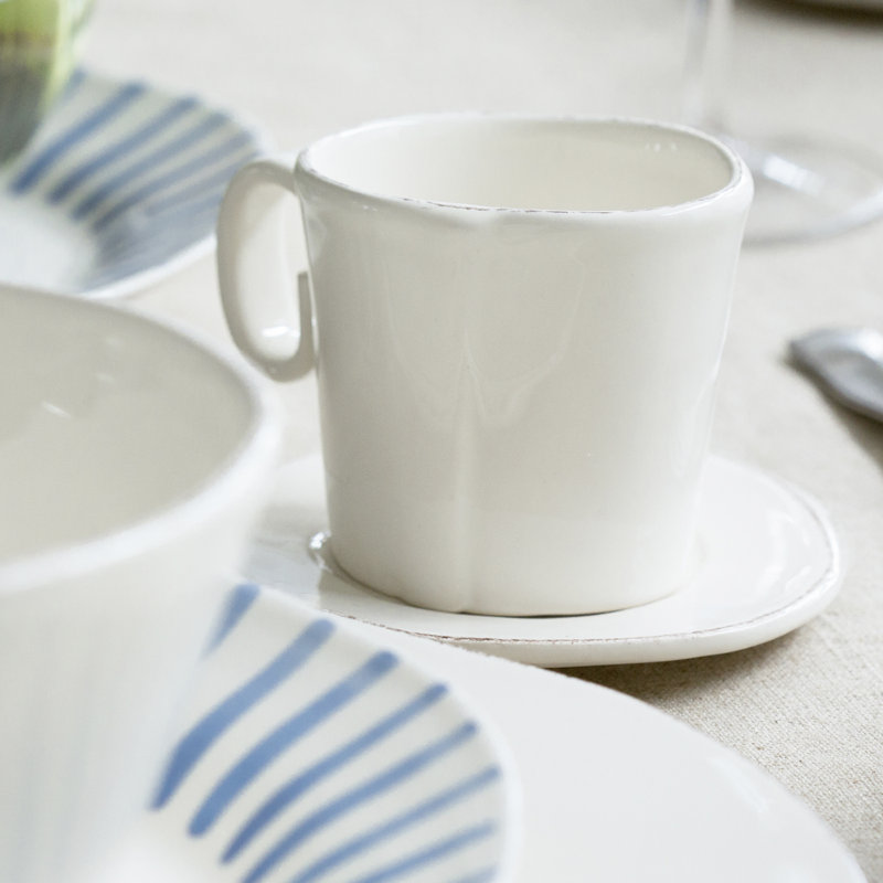 Lastra Handmade Stoneware Cappuccino Cup, Linen