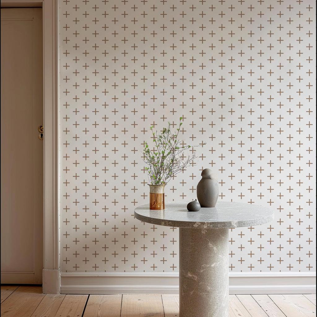 Mrs Paranjape Papers Mrs Paranjape Self-Adhesive Wallpaper, Truly Taupe, Faux Grasscloth, Non-pasted
