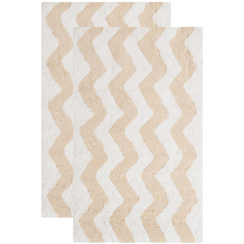 Tapis blé/blanc touffeté à la main Wadley, Blé / blanc