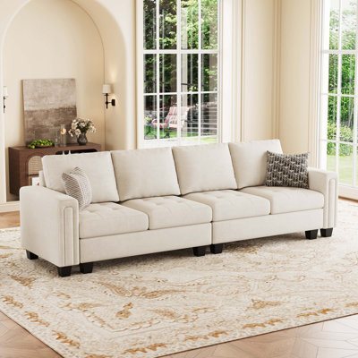 Shavera 3 - Pieces Velvet 4-Seater Sectional Sofa Lounge Apartment Living room Couch
