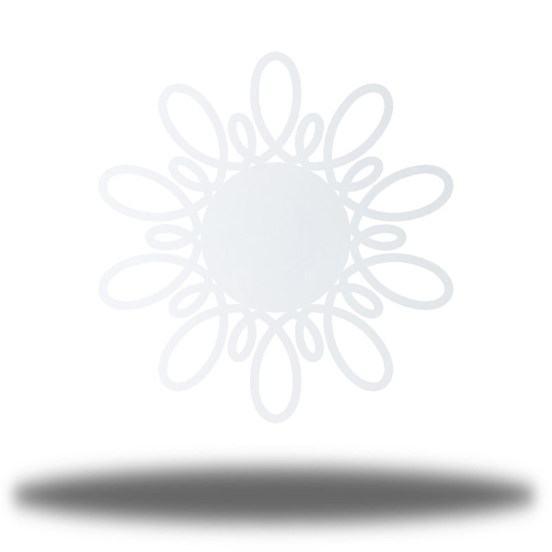 Décoration murale tourbillon de soleil en métal, Blanc, H 18 po x l 18 po x P 0,06 po