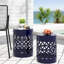 Table de bout en fer moderne - bleu marine, thermolaquée, l 12,00 po x P 12,00 po, côté bleu moderne, antirouille, l 13,45 po x H 16,00 po-555575260