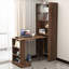 Bureau 68 po pliable en noyer 68 po - 2 portes coulissantes en verre, mur à crochets perforés, profondeur de 13 po lorsqu'il est fermé, 107 lb, petit bureau / poste de beauté