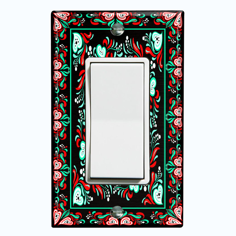 Plaque murale berçante Contemporary, Rouge/vert