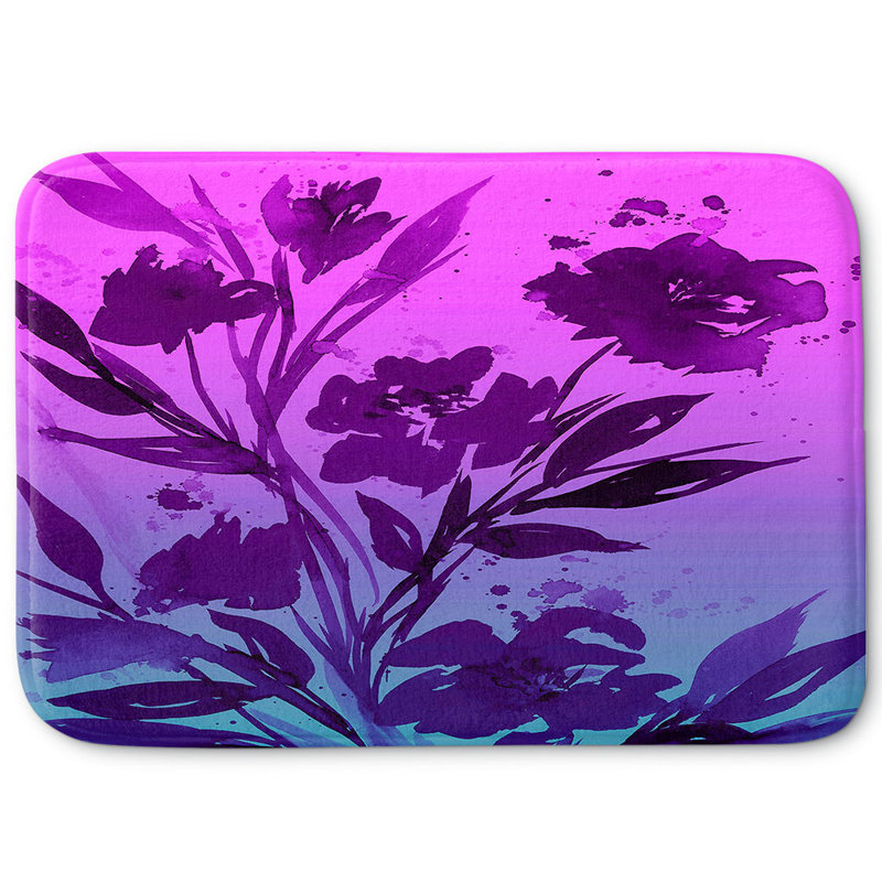 Tapis pour salle de bain en mousse à mémoire de forme posies pocket, l 24 po x L 17 po x H 1 po