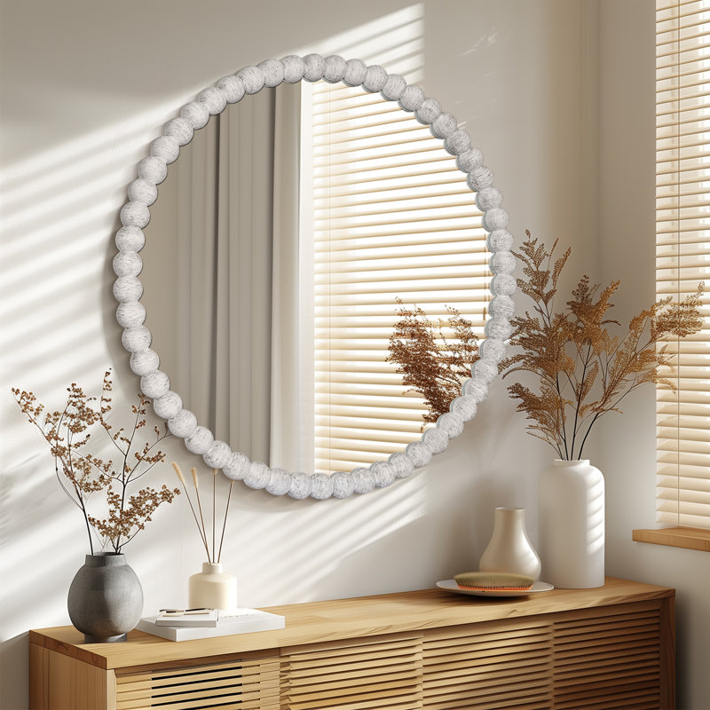 Miroir d'appoint Ayde, Blanc, 28 po x 28 po