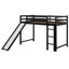 Lit simple superposé simple avec échelle et glissade, lit superposé en bois massif pouvant être converti en lit mezzanine-791762251