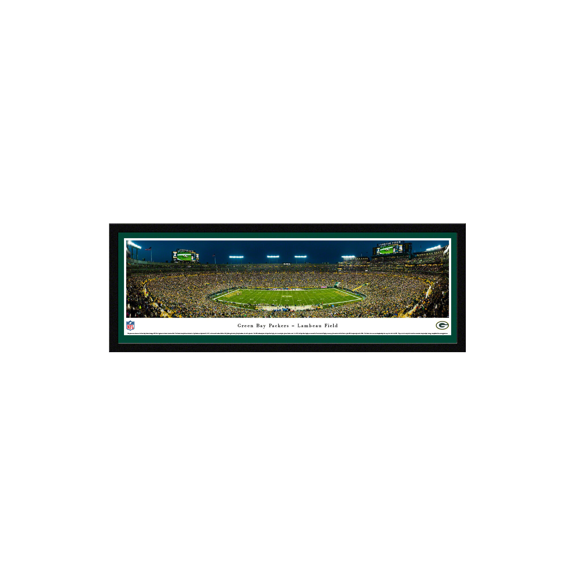 Lambeau Field Line Art Panoramic - Standard Frame at the Packers