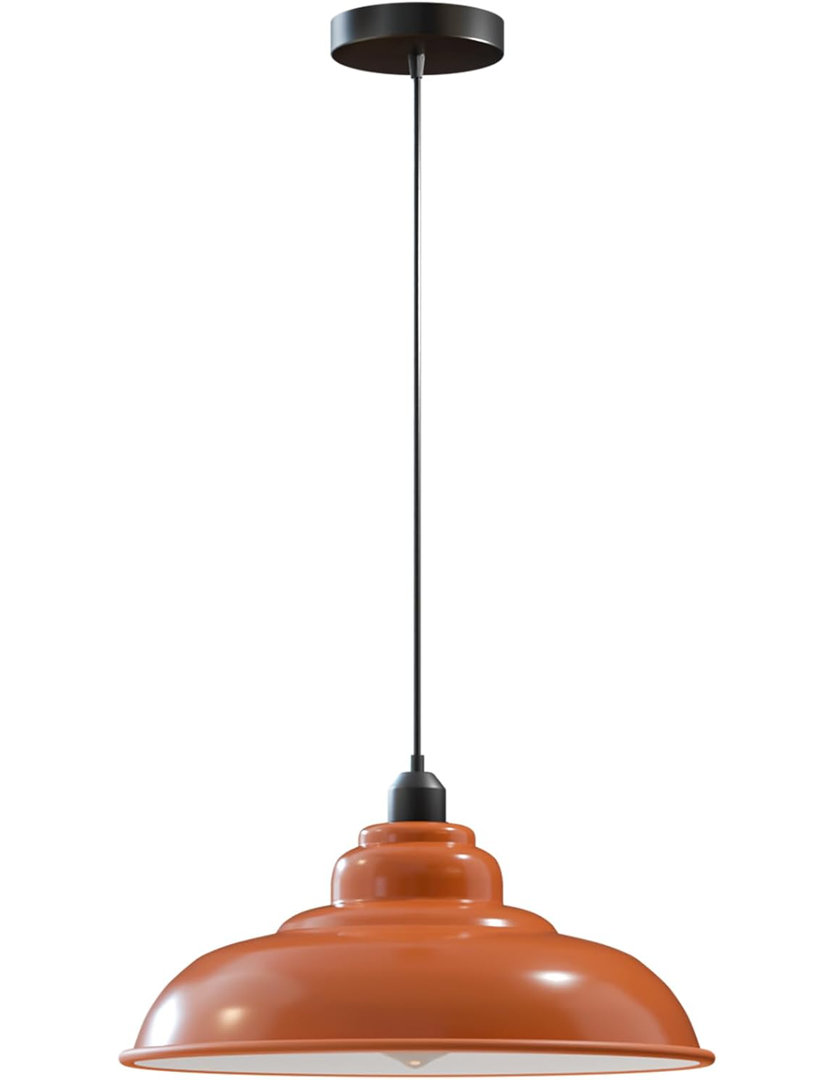 Vintage Style Metal Ceiling Pendant Light 32cm W Curvy Shape Industrial E27 Large Lamp Shade Fitting Fixtures Easy Fit Decor for Island Kitchen Bedroo