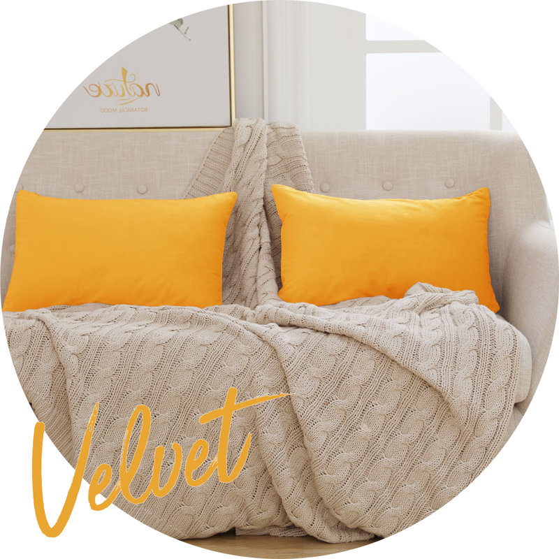 Rectangular Velvet Pillow Cover, Gold