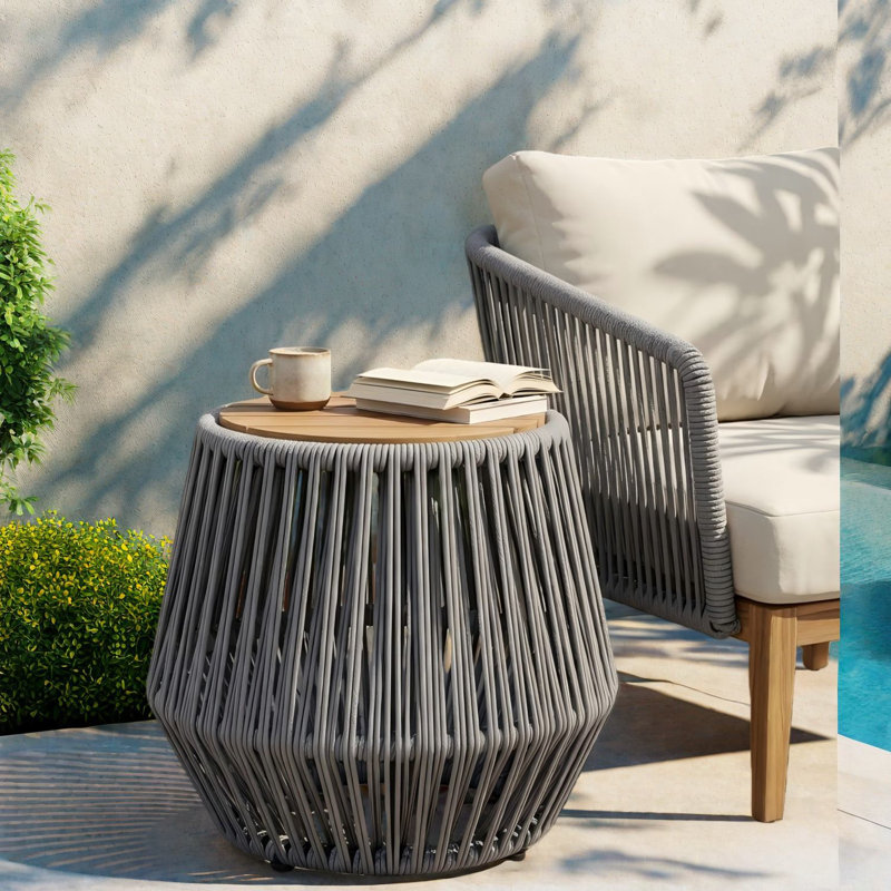 Tables de patio durables, corde moderne en bois d'acacia côtier pour la maison