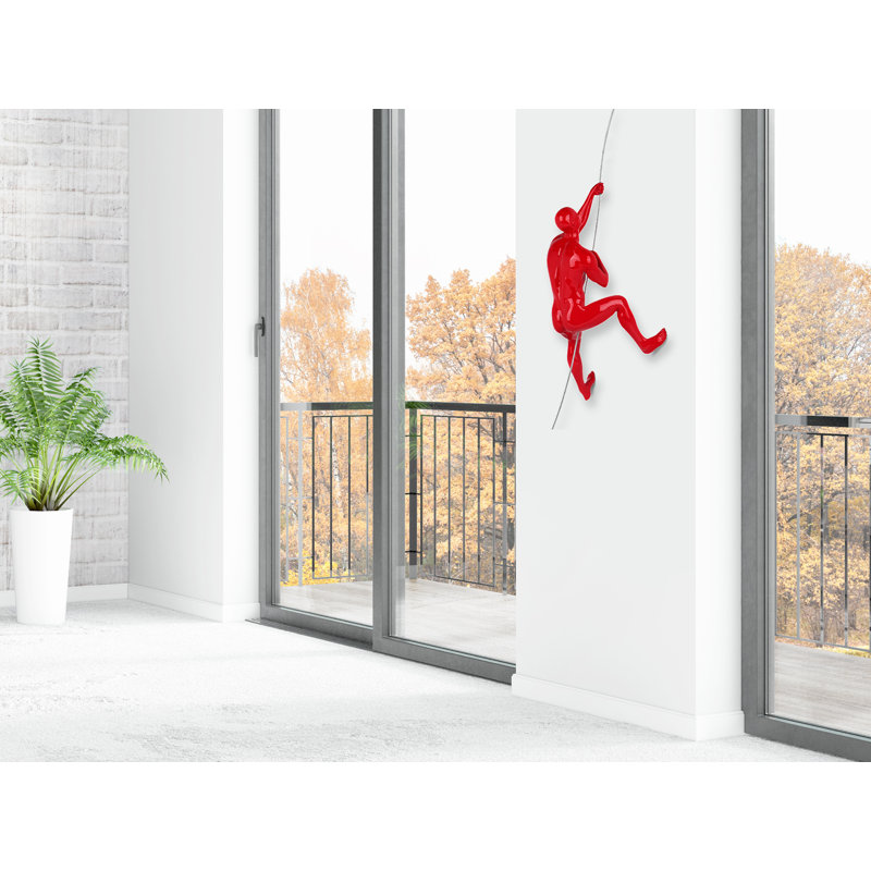 Handmade People Wall Decor on Resin, Red