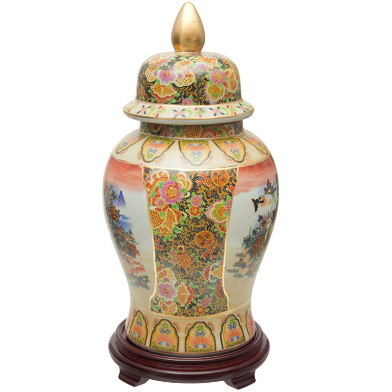 Timeless Chinese Temple Jar, 18", Satsuma