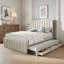 Lit plateforme tapissier charmant avec lit gigogne et 3 tiroirs-1837644473-1837644472