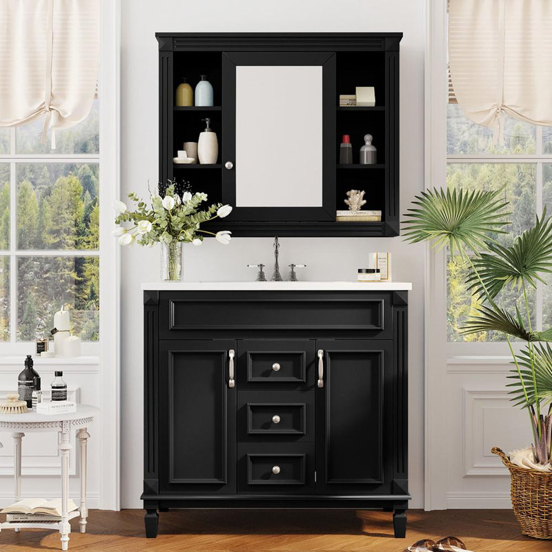 Elegant Bathroom Storage, Black