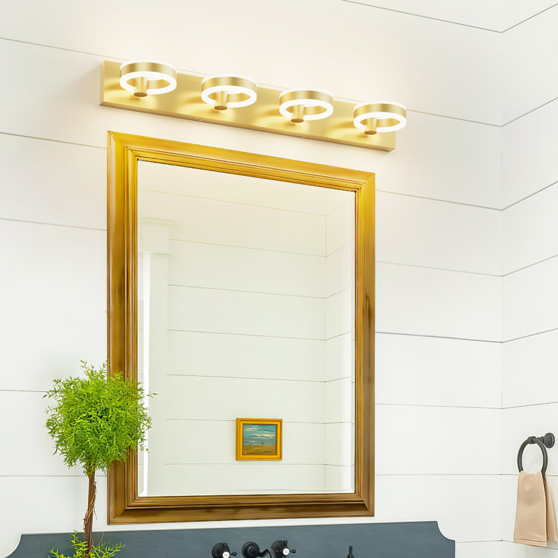 4 - Light Dimmable LED Vanity Light, Gold
