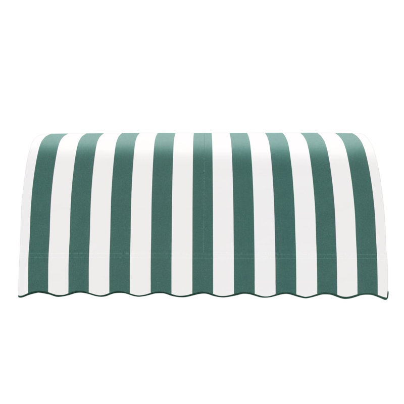 Awntech Savannah Acrylic Fabric Fixed Awning, Forest/White Stripe, 44" H x 64.5" W x 36" D