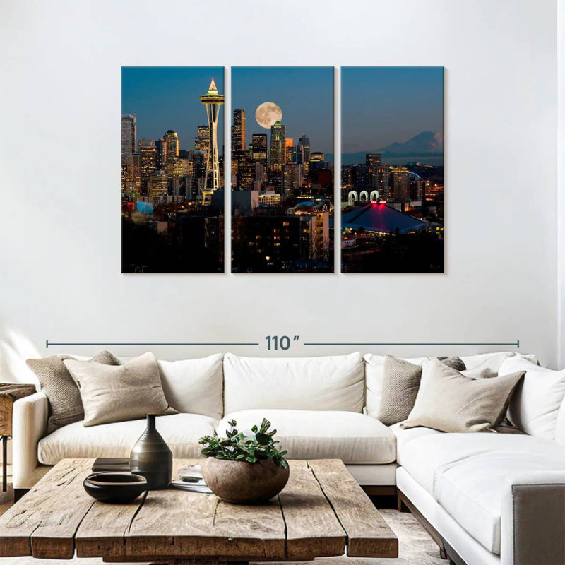 Sebbie Seattle Moonrise, 48" H x 74" W