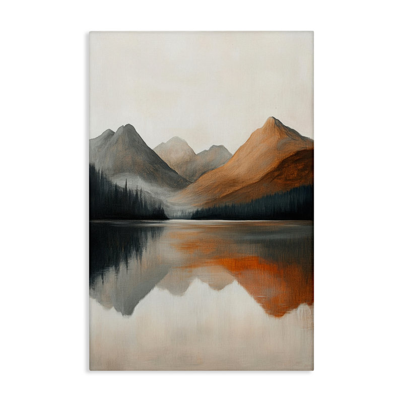 Terracotta Reflection Abstract Landscape Canvas, design by Petal Prints Design, 24" H x 16" W