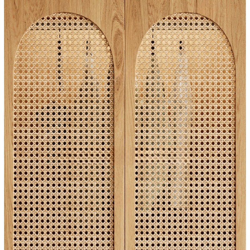 Rattan Woven Simple Classic Wardrobe, 94.49" H x 31.5" W x 23.62" D