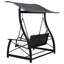 Siège de balançoire de patio extérieur noir et crème Swing