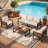 Patio 4 - Person Conversation Set with Removable Cushion-299224935