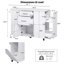 Îlot de cuisine 50,7 po avec armoire à poubelle inclinable et organisateur coulissant, chariot de cuisine roulant sur 5 roulettes avec abattant, 2 tiroirs, blanc-81917724