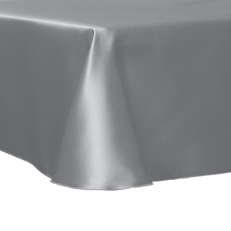 Ultimate Textile Herringbone - Fandango Tablecloth, Silver Grey, 108" W x 132" L, 1