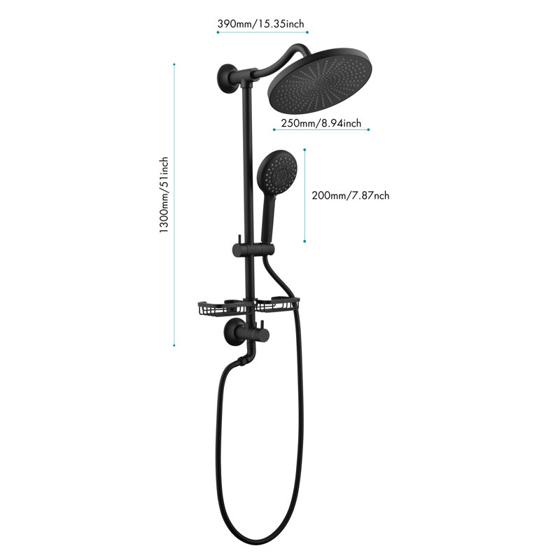 Système de douche complet avec barre coulissante