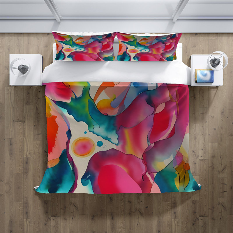 Polyester Abstract Duvet Cover, King Duvet Cover + 2 King Shams