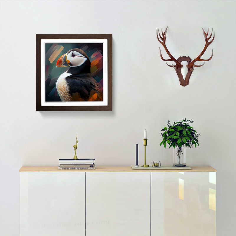Puffin Digital - Framed Print, Walnut