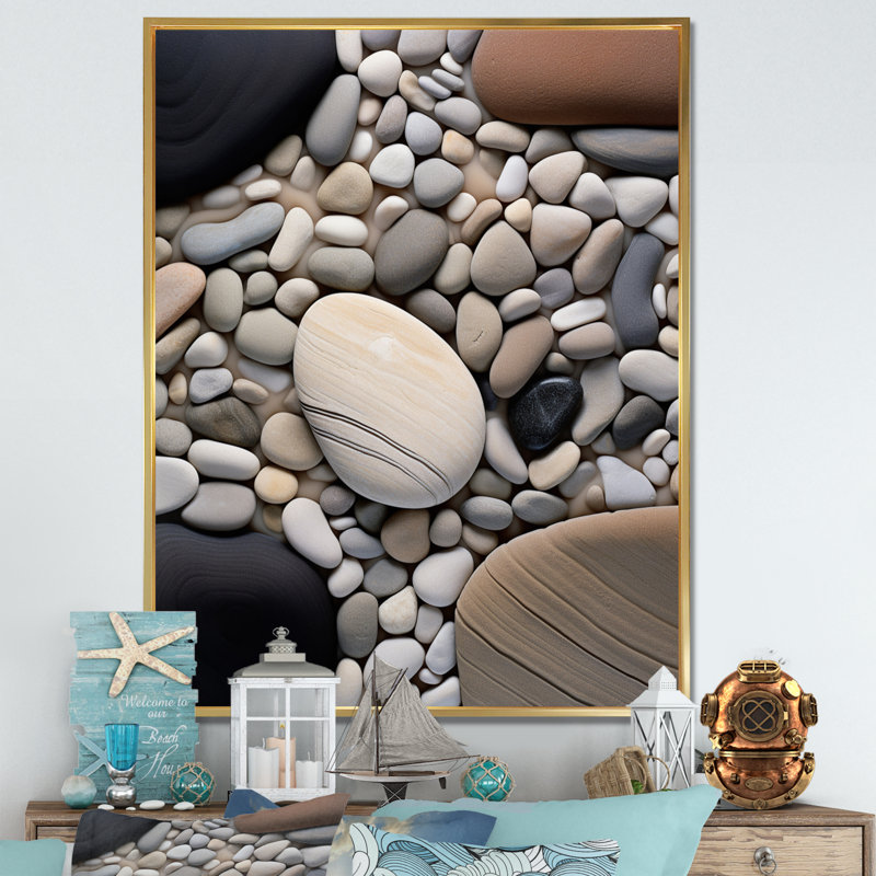 Letrell Beach Photo Harmonious Balance III sur toile, H 44 po x l 34 po x P 1,5 po, Cadre flottant doré