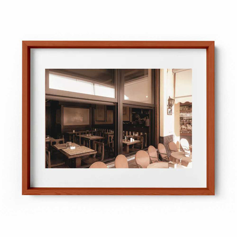 Café Como Print by Joseph Regan, Cherry, 26" H x 36" W x 0.75" D