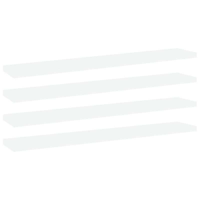 Adiy 4 Piece Wood Bracket Shelf, White, 1.5cm H x 60cm W x 10cm D