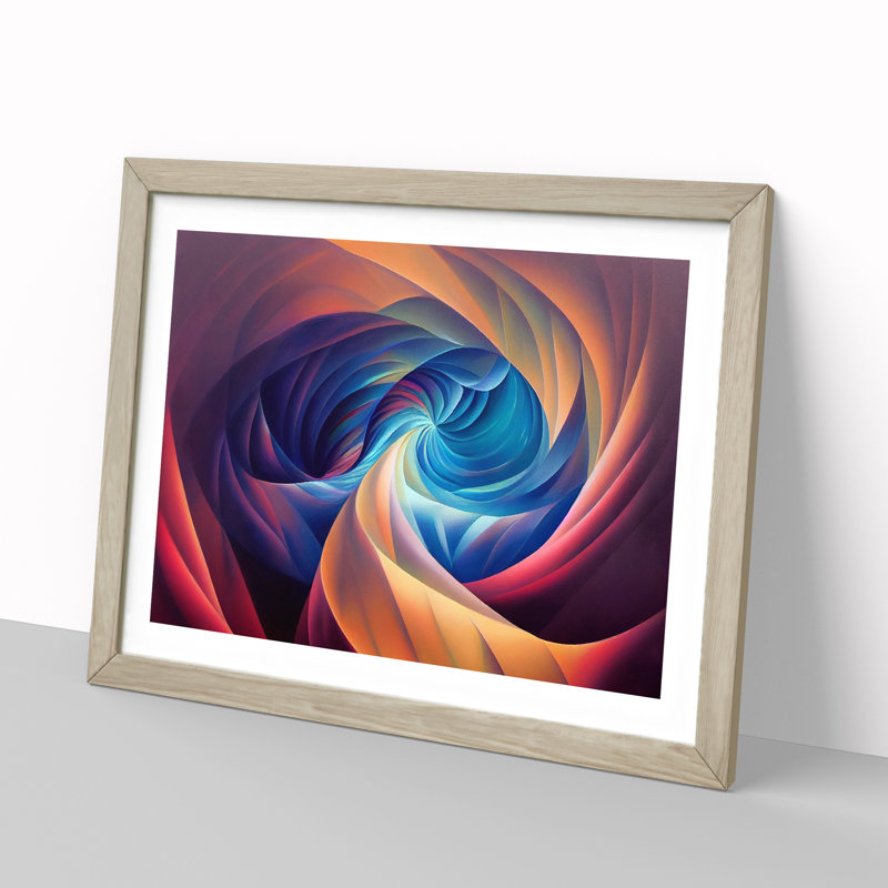 Fractal - Single Picture Frame Print, 46cm H x 64cm W x 2cm D, Oak