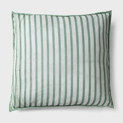 Mughal Floral Green Printed 26" x 26" Printed Euro Sham Set of 2, Decorative 100% Cotton Pillow Covers with Patterned Design