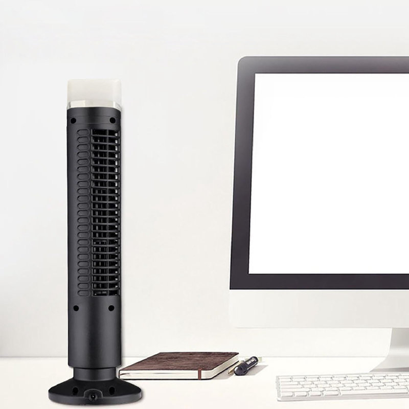 Ventilateur de bureau portatif sans ventilateur USB avec lumière pour le bureau de la chambre à coucher, Noir