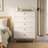 Aries 6 Drawer Dresser for Bedroom, 47.3″ W Modern Wide Chest of Drawers, Wood Storage Organizer for Clothes, Entryway, Hallway, Nursery or Living Room, Oak White-1221886220