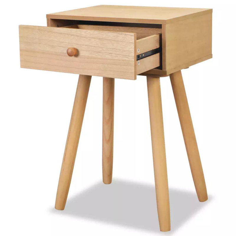 Morwenna 40 cm W Bedside Table, Brown