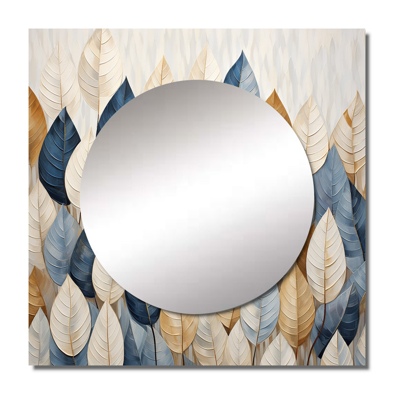 Itasha - Miroir mural à feuilles pour chambre à coucher, 36 po x 36 po