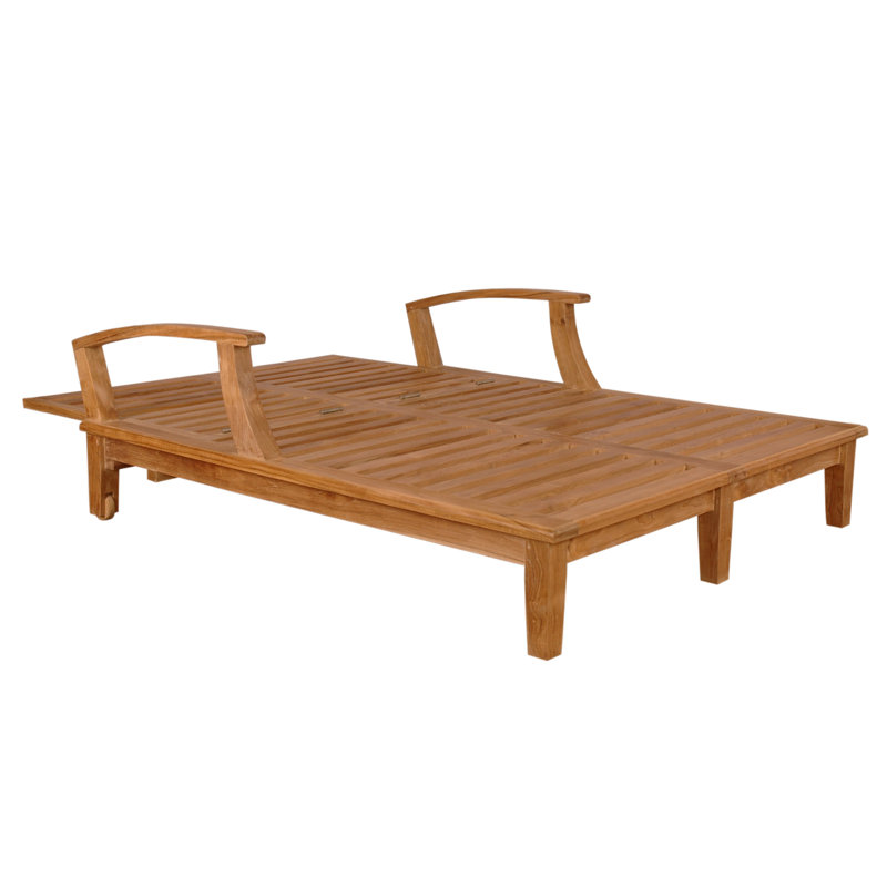 Chaise longue inclinable en teck Io