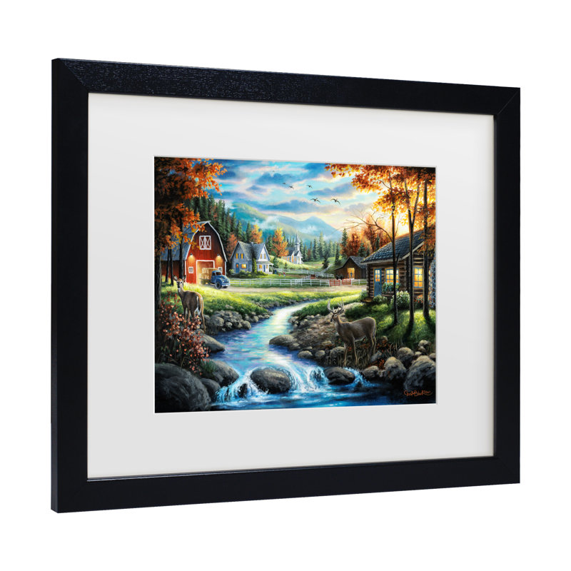 Chuck Black «Country Living», art encadré mat, Noir, H 13 po x l 16 po x P 0,75 po