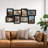 Asymmetrical Staggered 8 Opening Collage Frame, Matte Black Finish-1792511767