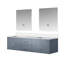 72 po L x P 22 gris foncé avec meuble-lavabo et console de salle de bain spacieuse avec quartz blanc et 30 miroirs à DEL-1920476658