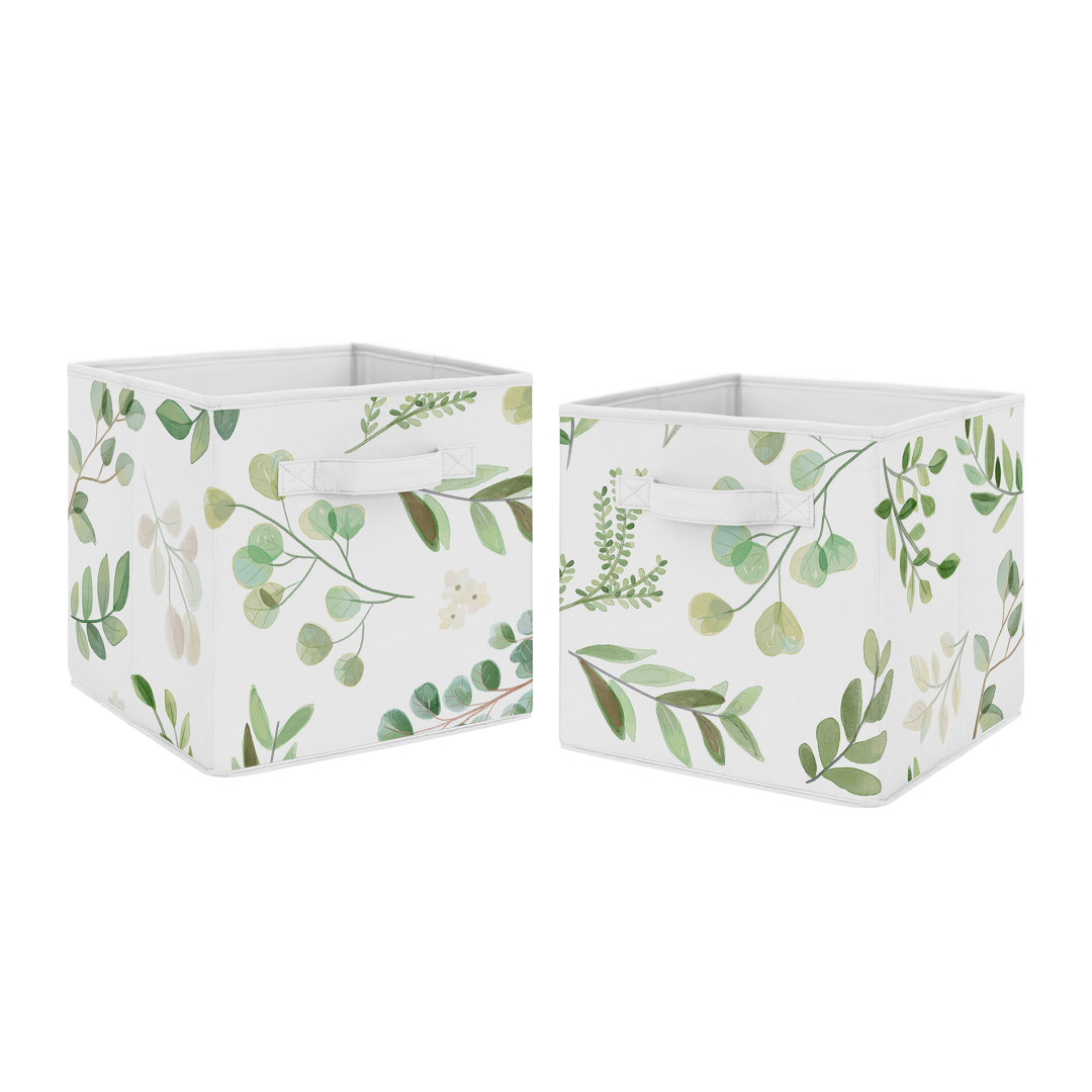 Botanical Leaf Fabric Storage Bin Set (Set of 2) Sweet Jojo Designs