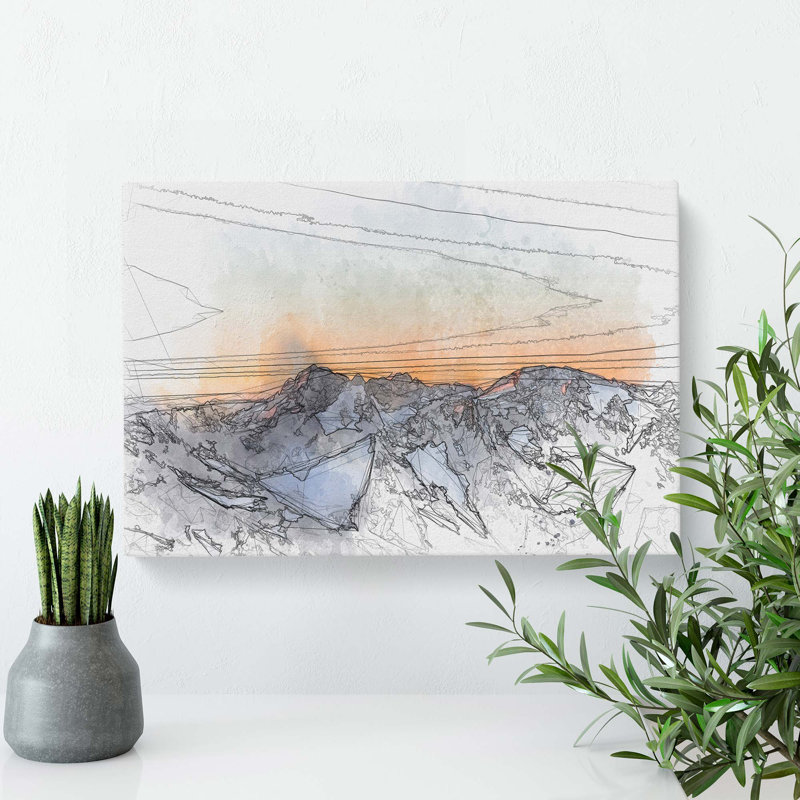 Sahale Glacier In Abstract - Wrapped Canvas, 35cm H x 50cm W x 3cm D