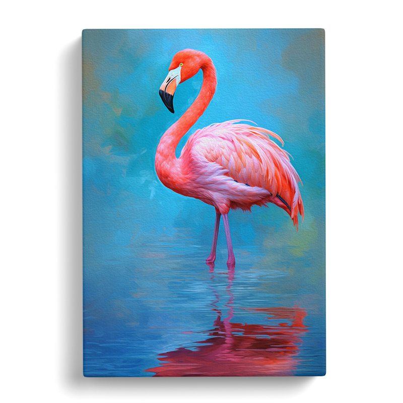 Flamingo Impressionism - Wrapped Canvas, 76cm H x 50cm W x 3cm D