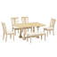 Table de salle à manger extensible avec tréteaux 6 pièces Traditional-1065017064-1065017067